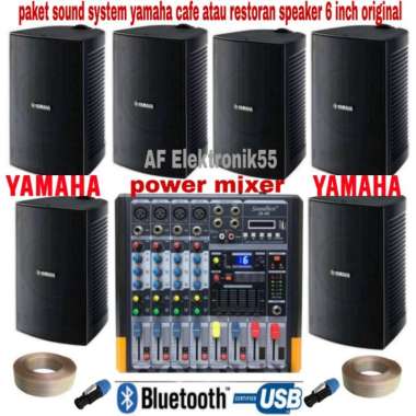 PAKET SOUND SYSTEM YAMAHA 6 UNIT SPEAKER YAMAHA + POWER MIXER - XIONSTORE