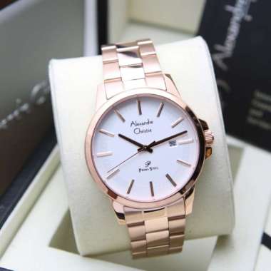 JAM TANGAN PRIA ALEXANDRE CHRISTIE AC 1034 AC1034 ORIGINAL - silver rosegold