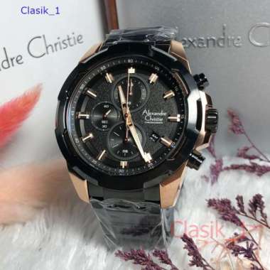 Original 100%!! Alexandre Christie Pria AC 6523 / AC6523 Black Rosegold Garansi Resmi 1 tahun