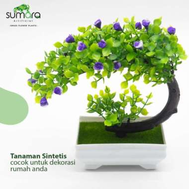 Tanaman Sintetis / Tanaman Palsu Pohon Bonsai - Ungu Ungu