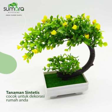 Tanaman Sintetis / Tanaman Palsu Pohon Bonsai - Ungu Kuning