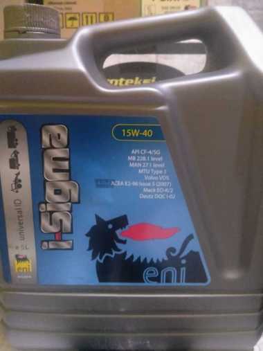 Oli Mobil Diesel ENI i-Sigma Universal, 15W-40, 5 Liter oli Bus Truck