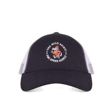 FMC Topi Trucker Hat Polyester Mesh Logo Brown 030224 Black