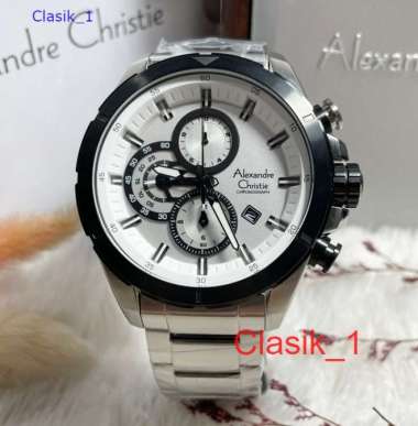 Alexandre Christie Pria AC 6508 AC6508 Silver White Garansi Resmi 1 tahun