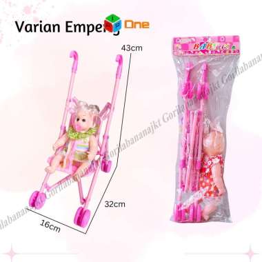 MAINAN BONEKA BAYI STROLLER Baby Troli Varian Empeng