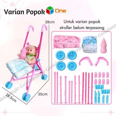 MAINAN BONEKA BAYI STROLLER Baby Troli Varian Popok