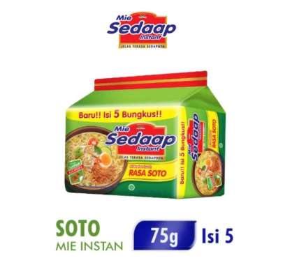 Promo Harga Sedaap Mie Kuah Soto per 5 pcs 75 gr - Blibli