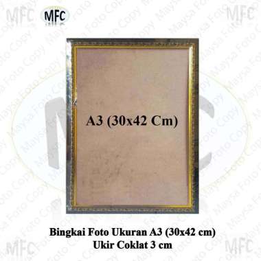 Bingkai Foto A3 30x42 Cm full Ukir Emas Silver Coklat Putih Emas Coklat Ukir