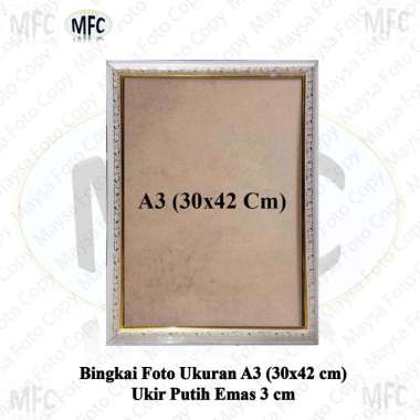 Bingkai Foto A3 30x42 Cm full Ukir Emas Silver Coklat Putih Emas Putih Emas
