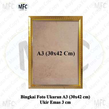Bingkai Foto A3 30x42 Cm full Ukir Emas Silver Coklat Putih Emas Emas