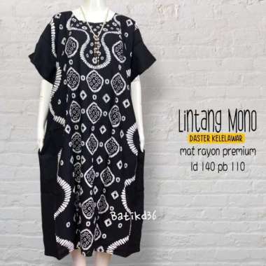 Daster Batik Kelengan Kelelawar Jumbo CT "WARU HITAM" Bhn Rayon Super garis