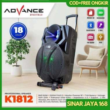 SPEAKER 18 INCH ADVANCE K1812 MEETING BLUETOOTH SALON AKTIF 18" GRATIS 2 MIC