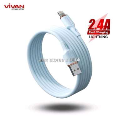 Vivan VSL100S Kabel Charger iPhone Fast Charging 2.4A USB A Lightning Data Cable