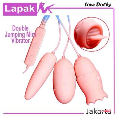 Alat bantu Relaxation wanita soft/lembut material double head control getar pink Gaspot(E-20042708) 