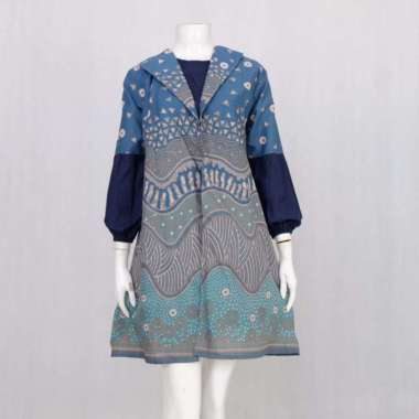 TUNIK PERTIWI 03 | LANGITJUA BATIK SOLO - ATASAN BATIK WANITA NEW GALIH AYU XL Biru