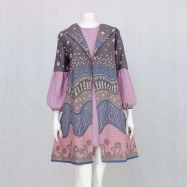 TUNIK PERTIWI 03 | LANGITJUA BATIK SOLO - ATASAN BATIK WANITA NEW GALIH AYU L Abu-pink