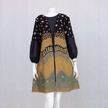 TUNIK PERTIWI 03 | LANGITJUA BATIK SOLO - ATASAN BATIK WANITA NEW GALIH AYU XXXL Hitam