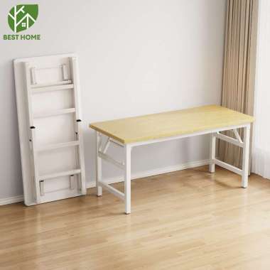 Meja lipat portabel Meja makan Meja 120X60CM—Putih