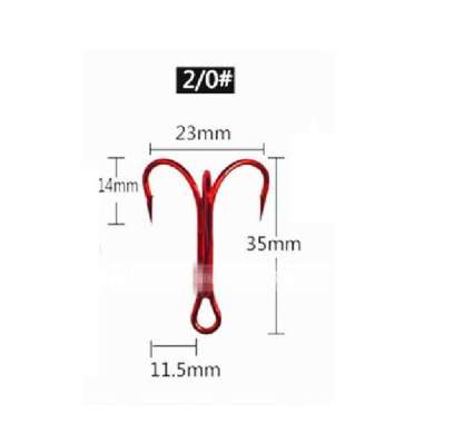Kail-Mata pancing-hook-Kail pancing-Treble hooks -Red Blood.