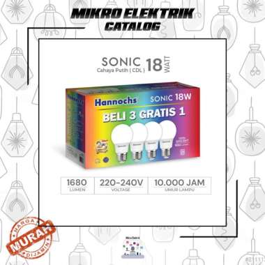Lampu LED Hannochs Sonic 18 Watt BELI 3 GRATIS 1