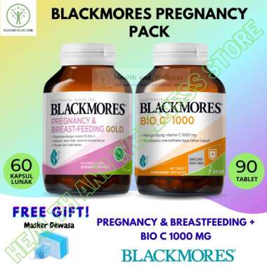 PAKET BLACKMORES PREGNANCY AND BREASTFEEDING GOLD 60 KAPSUL LUNAK DAN BIO C 1000 MG 90 TABLET MATERN