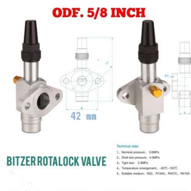 Rotalock Valve Bitzer 5/8 Inch untuk compressor bitzer/copeland 16B