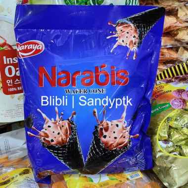 Narabis Naraya Wafer Cone Wafer Biskuit Krim Coklat mirip Es Krim Cone