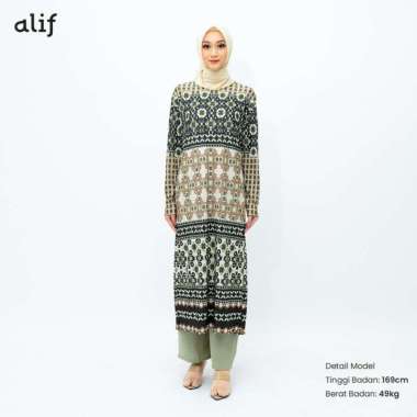 ALIF MIDI DRESS PLEATS PLISKET MOTIF - MEDITERANIAN COLLECTION Kavi
