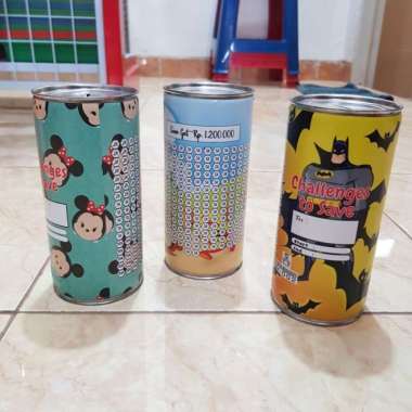 Celengan kaleng size M celengan target