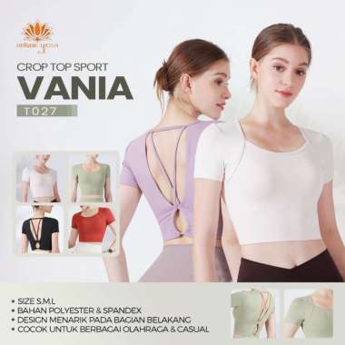 VERISH Top Crop Wanita / Crop Top Sporty with Sexy back / Baju Senam Olahraga Yoga Paula T027 / Spor