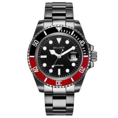 Jam Tangan Pria Balmer 7918 Saphire Glass Hitam Merah