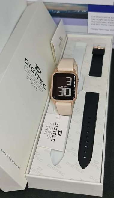 Jam Tangan Wanita Digital Digitec 6090 Free Strap Original rose rosegold