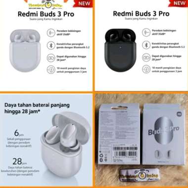 TWS Redmi Buds 3 Pro Buds3pro 3Pro Resmi Earphone Bluetooth Wireless Silver