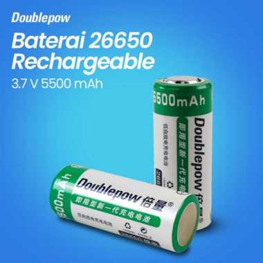 Doublepow Baterai 26650 Rechargeable 3.7 V 5500 mAh 1 PCS