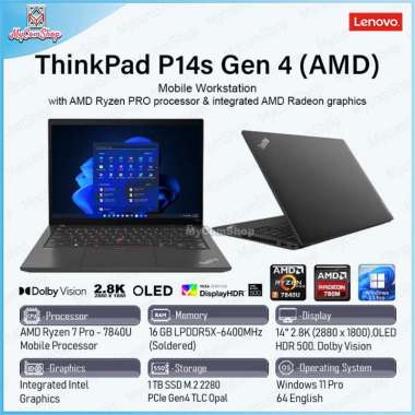 LENOVO THINKPAD P14S GEN 4 RYZEN 7 PRO 7840U 16GB 1TB 14" 2,8K OLED
