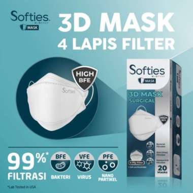 Softies 3D Mask Surgical 4ply - Masker Dewasa Softies 20s