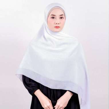 Ansania Scarf - Saudia Syari - Hijab Kerudung Segiempat Syari 140 x 140 Putih