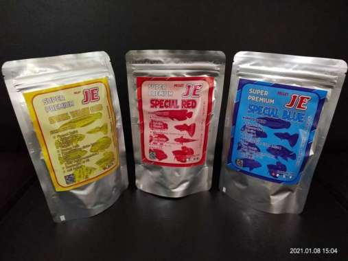 Pelet Je Super Premium Pelet Je Coloring Makanan Ikan Lohan Gupy Chana L - Yellow