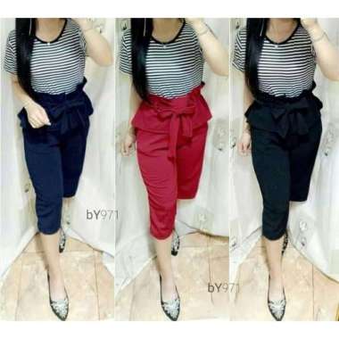 Setelan Wanita Deliana Spandex Salur