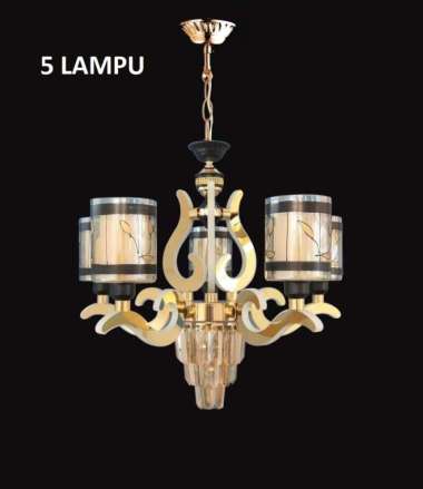 FL 1581 LAMPU GANTUNG KRISTAL MINIMALIS MODERN RUANG TAMU HIAS 5 LAMPU