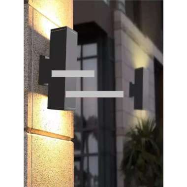 LAMPU DINDING MINIMALIS 2 ARAH OUTDOOR / LAMPU TAMAN DINDING HIAS