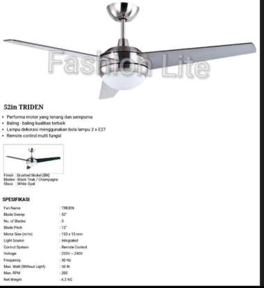 KIPAS ANGIN EDMA TRIDEN 52" / KIPAS EDMA ORI / KIPAS ANGIN EDMA