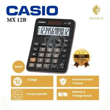Kalkulator Casio MX-12B Original hitam