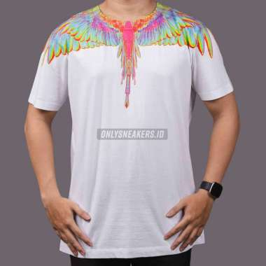 MARCELO BURLON FLUO WINGS WHITE TEE (100% AUTHENTIC) S
