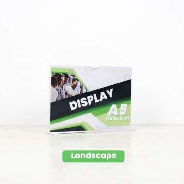 Tempat Brosur A5 / Tent Holder / Tent Card Nomor Meja Akrilik 2 Sisi Landscape