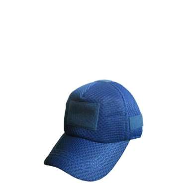 Topi Pancoat Jaring Taktikal Tebal Bahan Nilon Cocok untuk Pria Wanita Biru