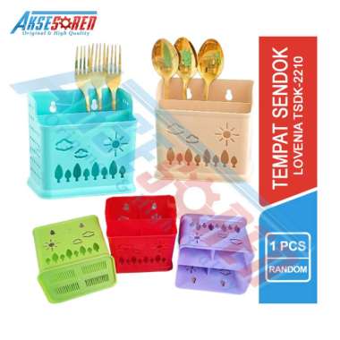 Aksesoren Tempat Sendok Garpu Lovenia [TSDK-2210] / Wadah Sumpit 4 Sekat / Tempat Simpan Alat Tulis 