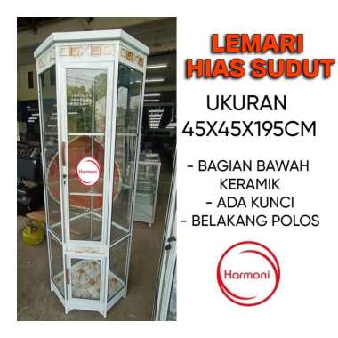 LEMARI HIAS SUDUT KACA ALUMUNIUM PAJANGAN SUDUT LEMARI HIAS SUDUT ALUMUNIUM FREE ONGKIR SERANG POLOS