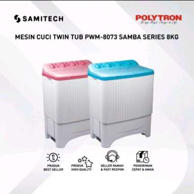 Polytron Mesin Cuci 2 Tabung 8 Kg Hijab Series PWM-8073B/P