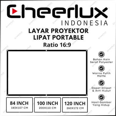 Layar Proyektor 16:9 | Screen Proyektor | Layar Proyektor | Kain Layar Proyektor 84-100-120 Inch 16: